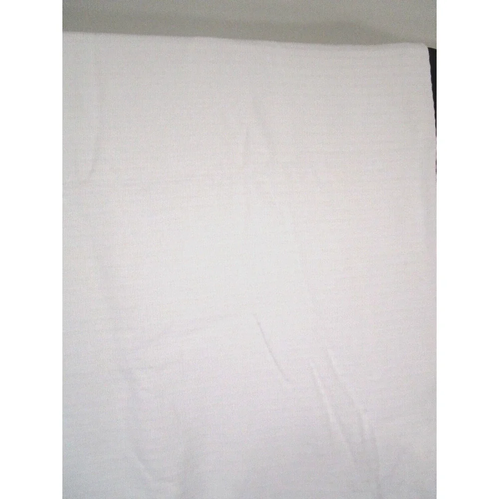 West Elm Solid White Soft Cotton Knit Full/Queen Blanket 80